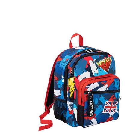 Zaino scuola doppio scomparto Seven SJ Ever Flag Flame Scarlet. Rosso-Blu