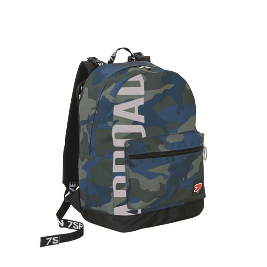 Zaino scuola reversibile Seven The Double Camo Royal Military Green. Blu-Verde. Con cuffie wireless - 3