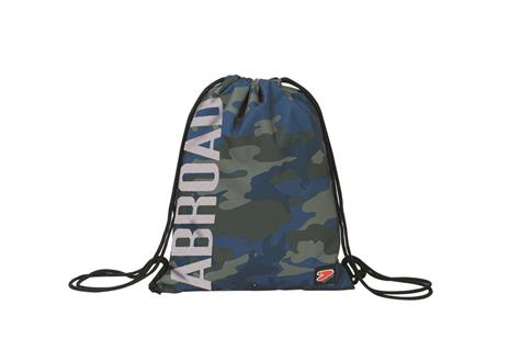 Zaino scuola coulisse Sakky Bag Seven The Double Camo Royal Military Green. Blu-Verde
