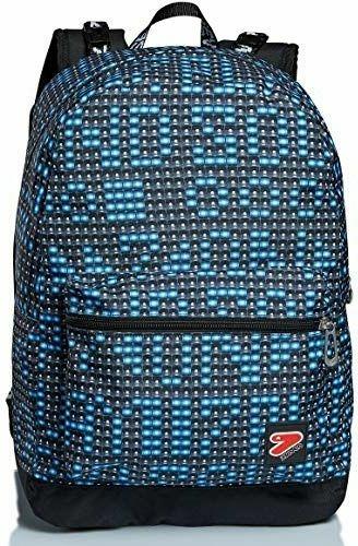 Zaino scuola Reversibile Backpack The Double Spec Ed Ledwall, Turchese Fluo 33x44x16 cm