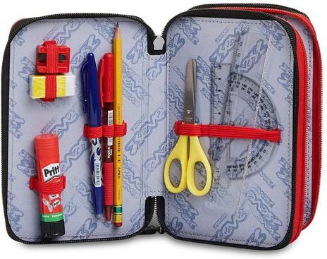 Astuccio 3 zip Seven 7.1 Challenge Boy Grigio - 12,5x20x7 cm - 5