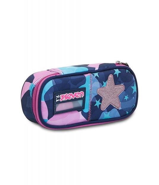 Astuccio ovale organizzato Seven 7.1 Charming Girl Blu - 10x23x5,5 cm -  Seven 7.1 - Cartoleria e scuola