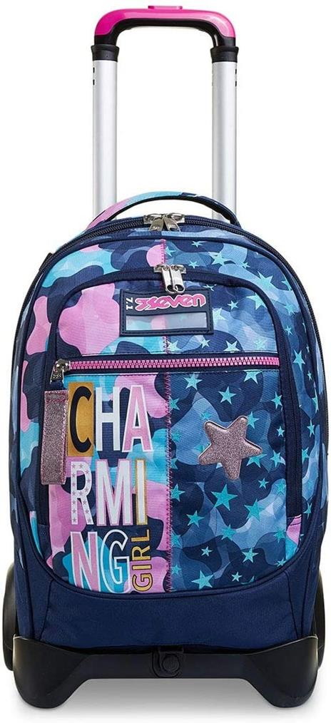 Zaino Trolley Jack 2WD Seven 7.1 Charming Girl Blu - 37x51x27 cm - 6