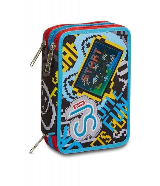 Astuccio 3 zip SJ Gang Cyber Boy - 20x12,5x7 cm