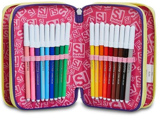 Astuccio 3 zip SJ Gang Multicolor Girl - 20x12,5x7 cm - 4