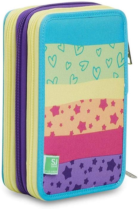 Astuccio 3 zip SJ Gang Multicolor Girl - 20x12,5x7 cm - 6