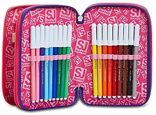 Astuccio 3 zip Facce da SJ Girl - 20x12,5x7 cm - 4