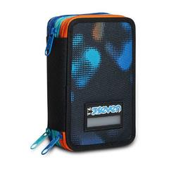 Astuccio 3 Zip Seven Melt Boy, Jet Black - 12,5 x 20 x 7 cm