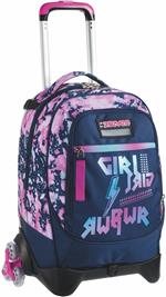 Zaino scuola Trolley Jack-3wd Seven Drawingpin Girl, Blue Deep, 34 lt - 37 x 51 x 27 cm