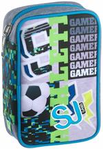 Astuccio Speed Case Sj Gang Goalkick Boy, Turquoise Fluo - 20 x 12,5 x 5,5 cm