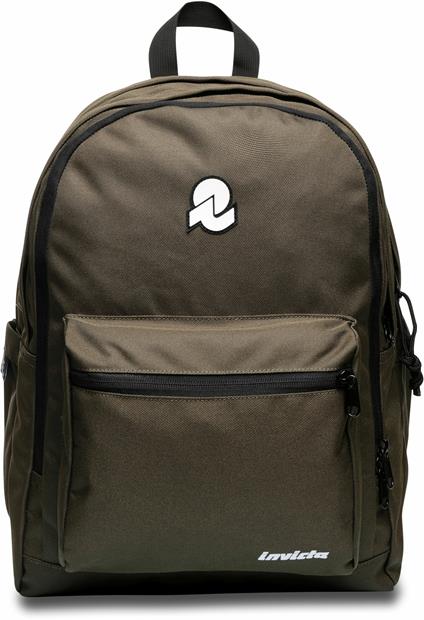 Zaino scuola Blow-Up Plain Invicta Backpack, Green Military - 32 x 43 x 24 cm