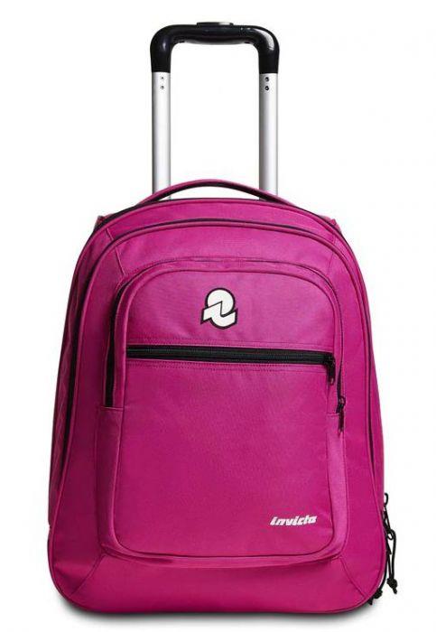 Zaino scuola New Bump Plain Invicta Trolley, Festival Fuchsia - 38 x 51 x 24cm