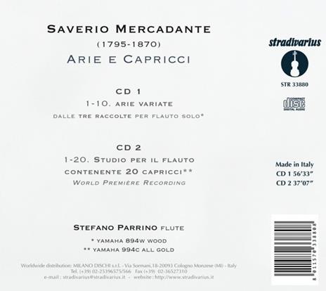 Arie e Capricci - CD Audio di Saverio Mercadante - 2