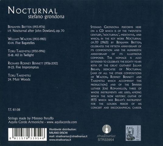 Nocturnal - CD Audio di Benjamin Britten,Toru Takemitsu,William Walton - 2
