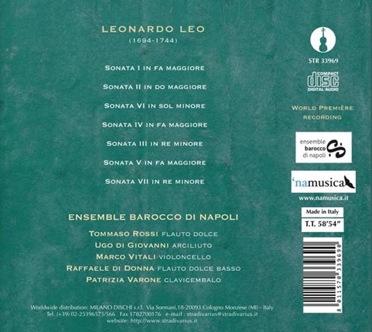 Recorder Sonatas - CD Audio di Leonardo Leo - 2