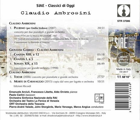 Plurimo. Concerto per due pianoforti e grande orchestra - CD Audio di Claudio Ambrosini - 2
