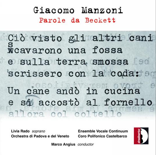 Parole da Beckett (1971) - CD Audio di Giacomo Manzoni