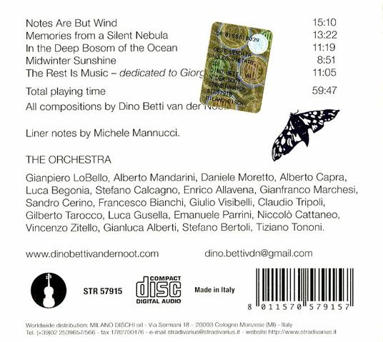 Notes Are But Wind - CD Audio di Dino Betti van der Noot - 2