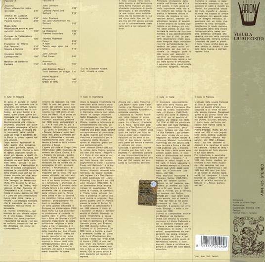 Musiche Del Rinascimento per Vihuela, Liuto e Cister (Special Edition) - Vinile LP - 2
