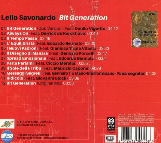 Bit Gener@tion - CD Audio di Lello Savonardo - 2