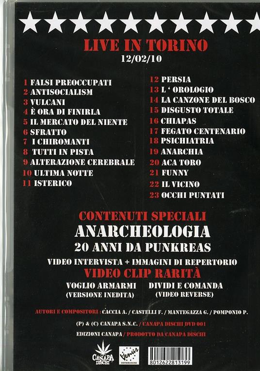 Punkreas. Paranoia domestica live (DVD) - DVD di Punkreas - 2