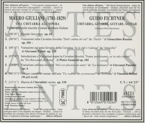 A Guitar At The Opera - CD Audio di Mauro Giuliani,Guido Fichtner - 2