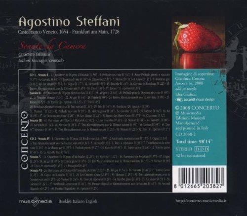 Sonate da camera - CD Audio di Agostino Steffani,Quartetto Erasmus,Isidoro Taccagni - 2
