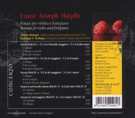 Sonate per violino e fortepiano Hob.XV a - XV 31, 32 - CD Audio di Franz Joseph Haydn,Alberto Bologni,Giuseppe Fausto Modugno - 2