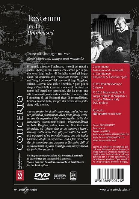 Toscanini. Inedito (DVD) - DVD di Arturo Toscanini - 2