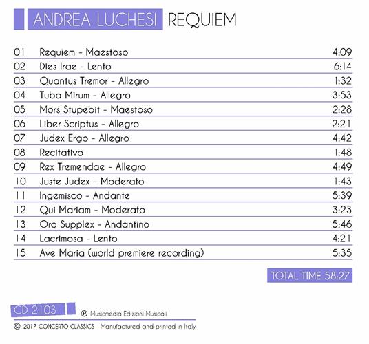 Requiem - CD Audio di Andrea Luchesi,Massimo Belli - 2