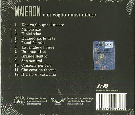 Non voglio quasi niente - CD Audio di Luigi Maieron - 2