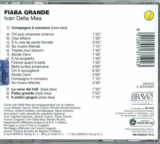 Fiaba grande - CD Audio di Ivan Della Mea - 2