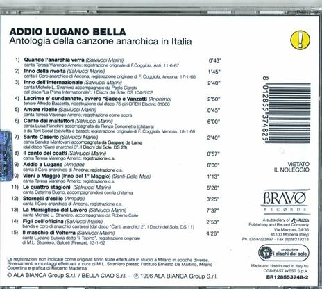 Addio Lugano bella - CD Audio - 2