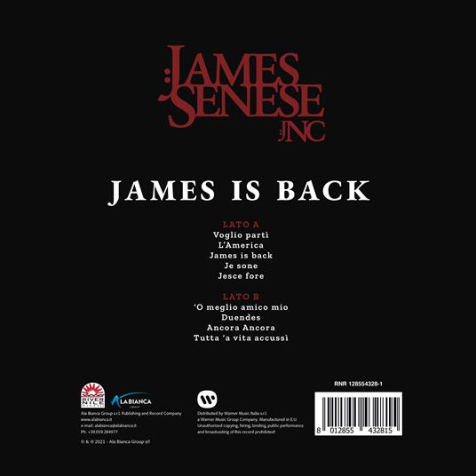 James Is Back - Vinile LP di James Senese,JNC - 2