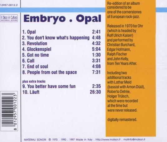 Opal - CD Audio di Embryo - 2