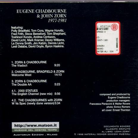 Sonora 1977-1981 - CD Audio di John Zorn - 2