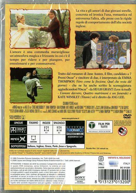 Ragione e sentimento di Ang Lee - DVD - 2