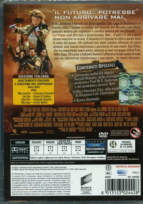 Resident Evil. Extinction di Russell Mulcahy - DVD - 2