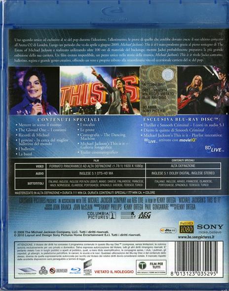 Michael Jackson's This Is It di Kenny Ortega - Blu-ray - 2