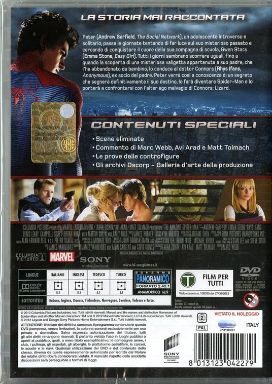 The Amazing Spider-Man di Marc Webb - DVD - 2