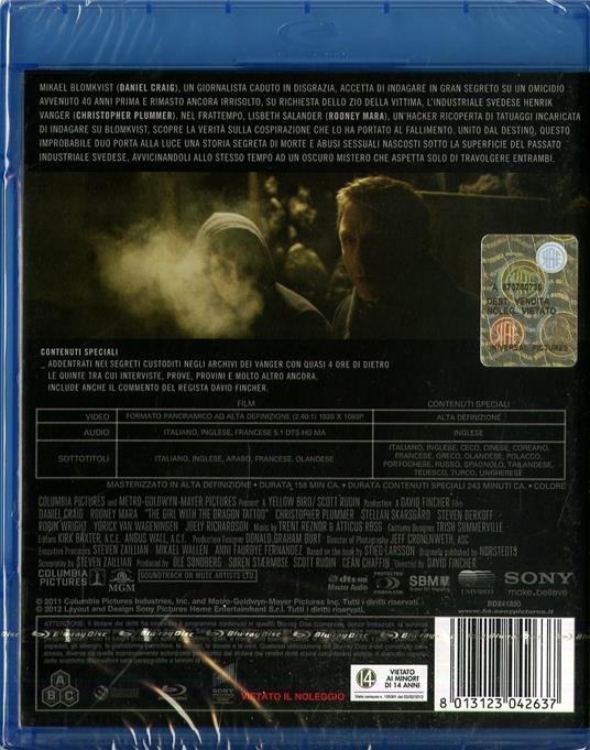 Millennium. Uomini che odiano le donne (2 Blu-ray) di David Fincher - Blu-ray - 2