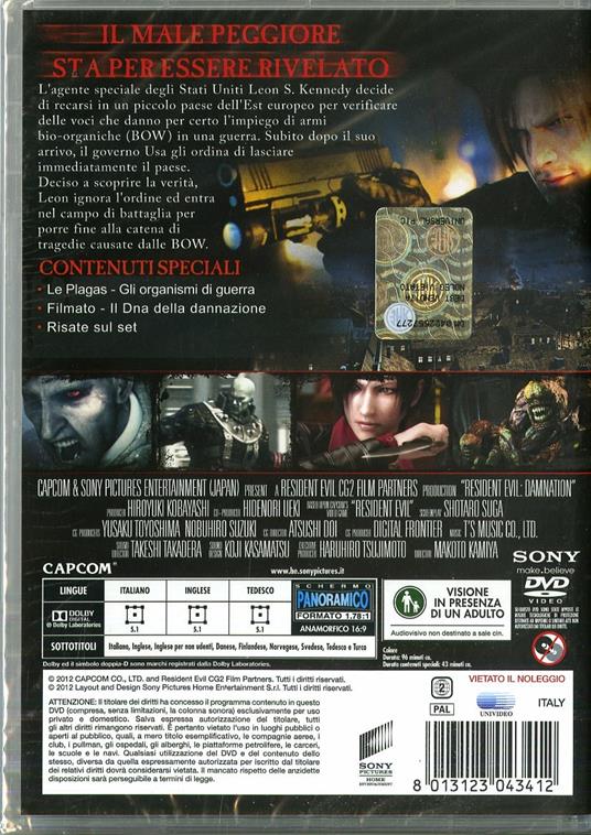 Resident Evil. Damnation di Makoto Kamiya - DVD - 2