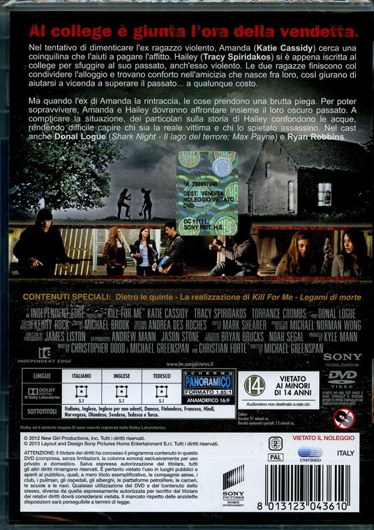 Kill for Me. Legami di morte di Michael Greenspan - DVD - 2