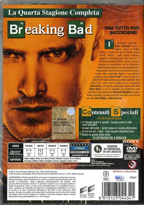 Breaking Bad. Stagione 4 (Serie TV ita) di Adam Bernstein,Michelle MacLaren,David Slade,Colin Bucksey - DVD - 2