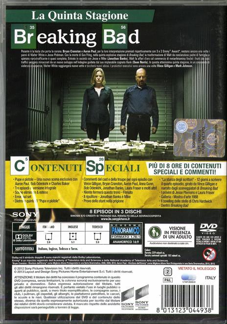 Breaking Bad. Stagione 5. Parte 1 (Serie TV ita) (3 DVD) di Michael Slovis,Michelle MacLaren,Adam Bernstein - DVD - 2