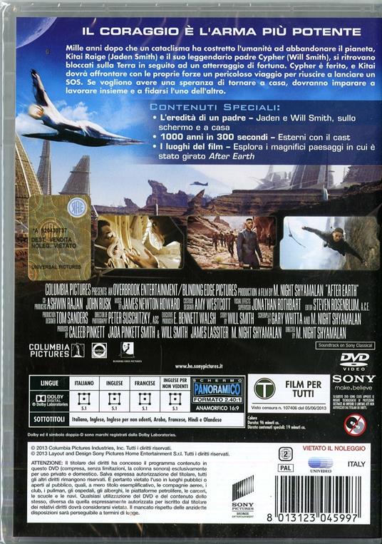 After Earth di Manoj Night Shyamalan - DVD - 2