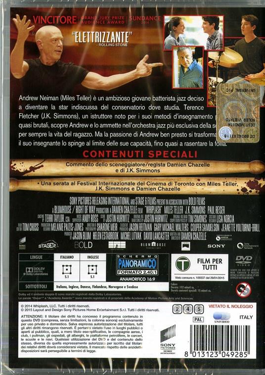 Whiplash di Damien Chazelle - DVD - 2
