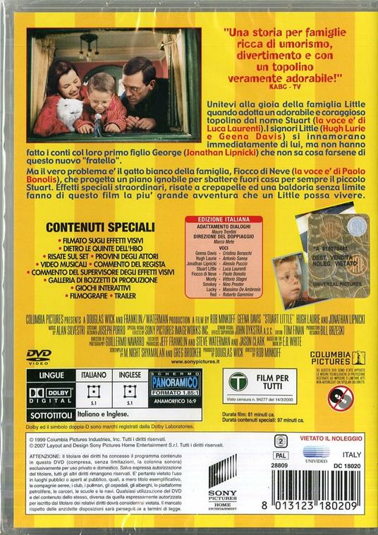 Stuart Little. Un topolino in gamba di Rob Minkoff - DVD - 2