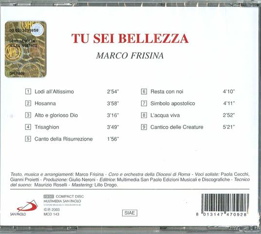 Tu sei bellezza - CD Audio di Marco Frisina - 2