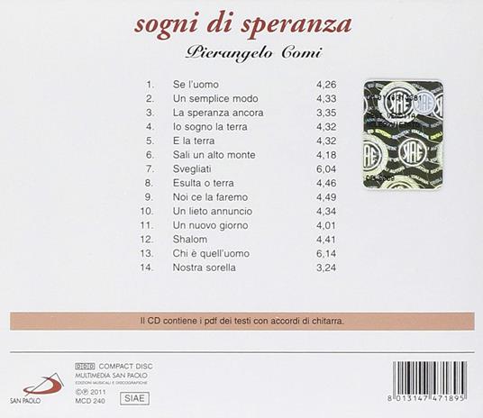 Sogni Di Speranza - CD Audio - 2